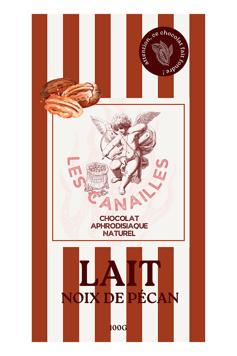 Chocolat Aphrodisiaque Lait & Noix de Pécan 100g – Les Canailles (Artisanal Français)