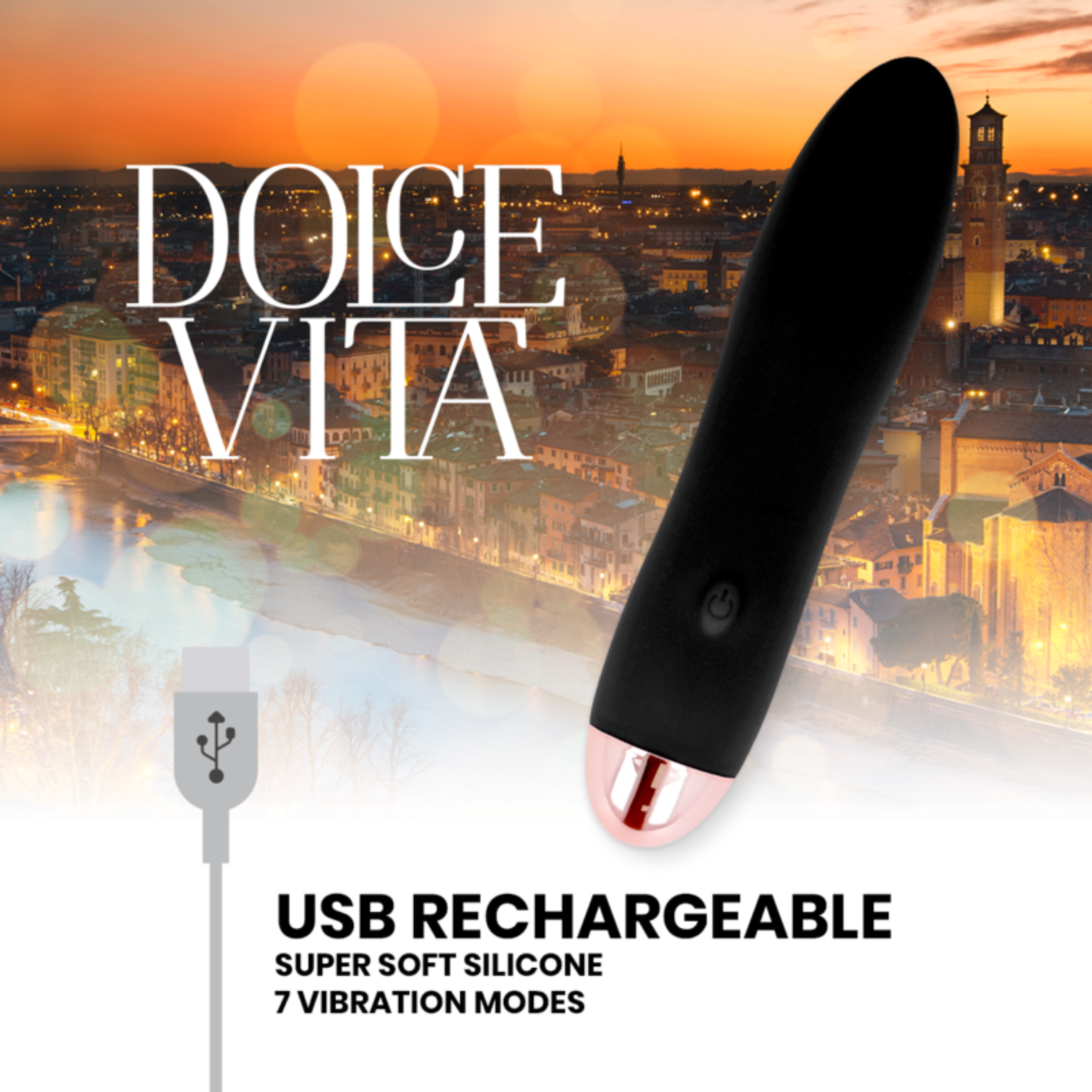 Dolce Vita Quatre Noir – Vibrateur Rechargeable