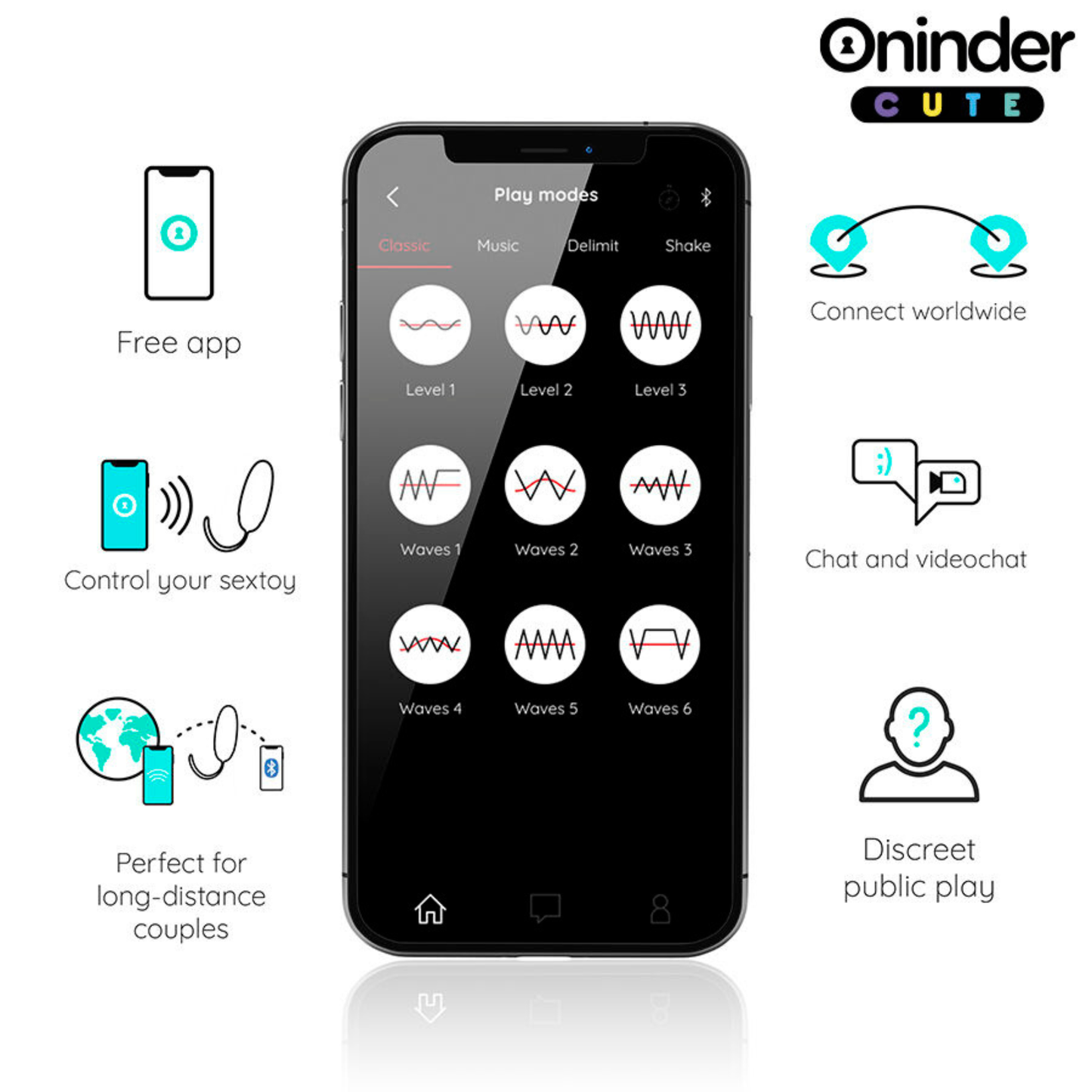 ONINDER CUTE – Œuf Vibrant Connecté à Perles Rotatives