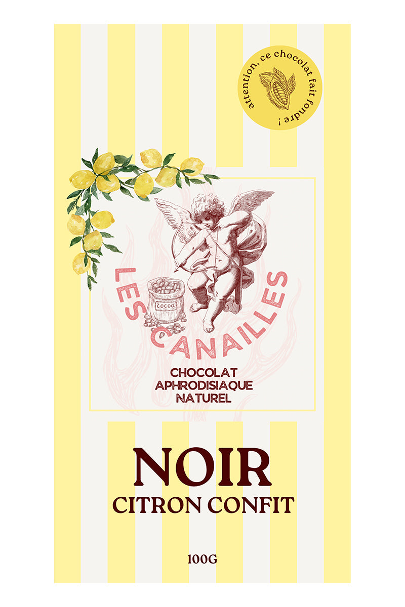 Chocolat Noir Aphrodisiaque Citron Confit 100g – Les Canailles (Artisanal Français)