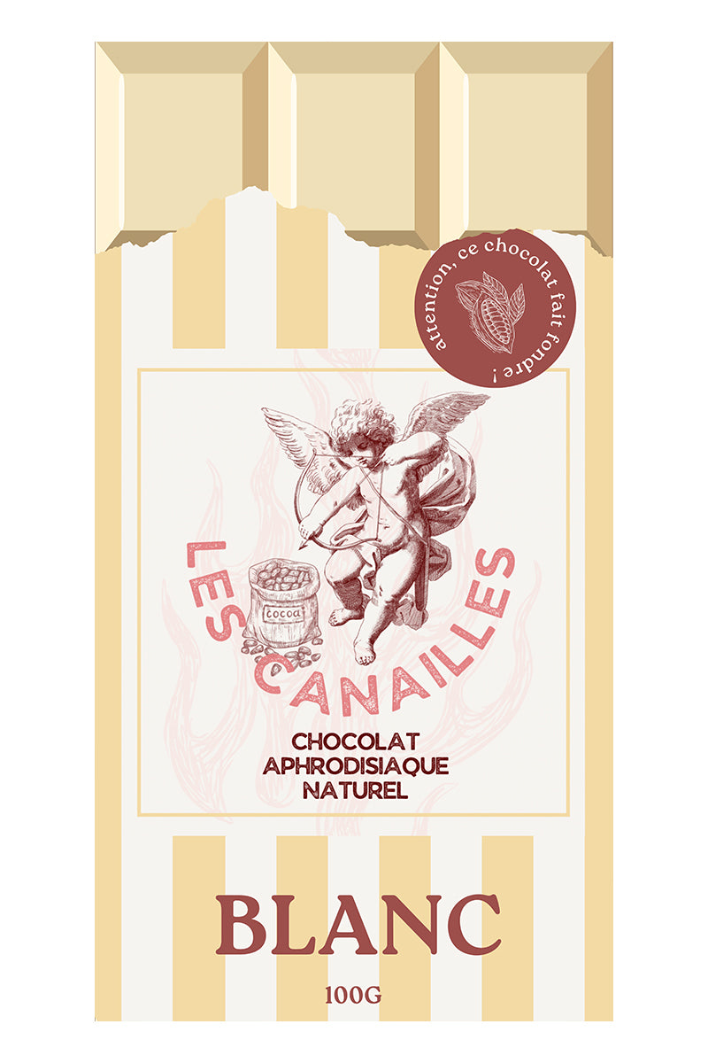 Chocolat Blanc Aphrodisiaque Naturel 100g – Les Canailles (Fabrication Artisanale Française)