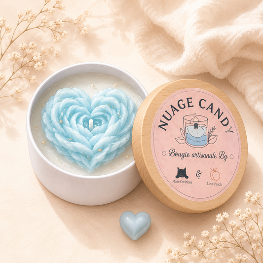 Nuage Candy – Bougie artisanale parfum Adoucissant