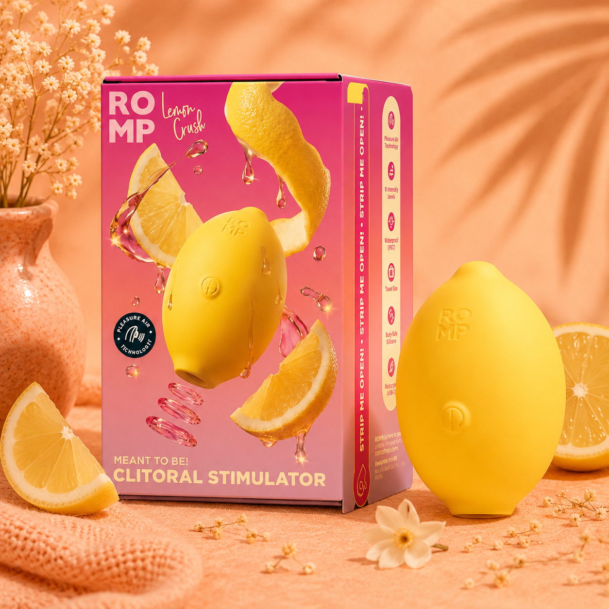 ROMP Lemon Crush – Stimulateur Clitoridien à Succion Jaune Rechargeable