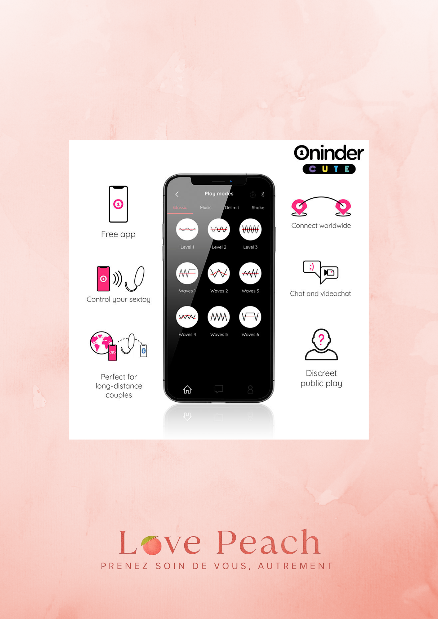 ONINDER Cute – Œuf Vibrant Connecté avec Mouvement Ondulatoire & Application