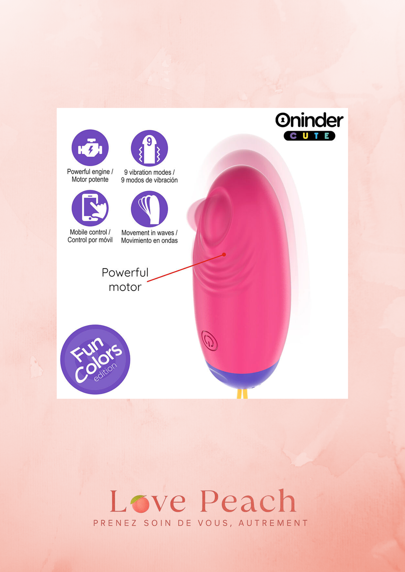 ONINDER Cute – Œuf Vibrant Connecté avec Mouvement Ondulatoire & Application