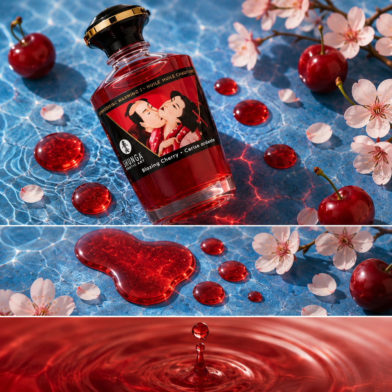 SHUNGA – Huile de Massage Effet Chaleur Cerise 100 ml