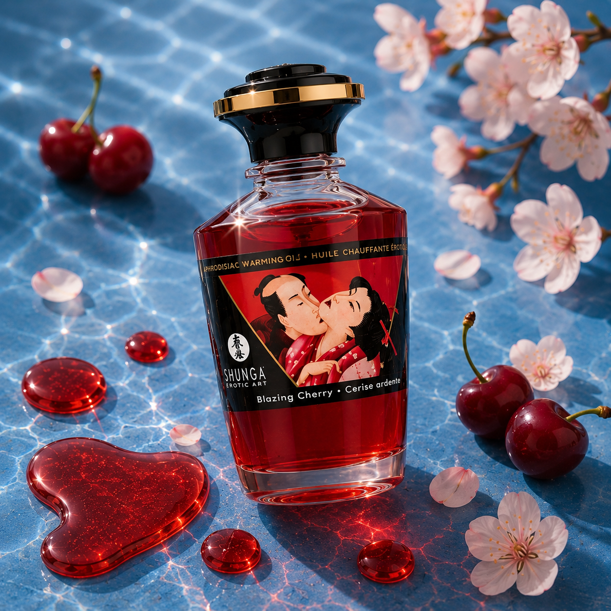 SHUNGA – Huile de Massage Effet Chaleur Cerise 100 ml