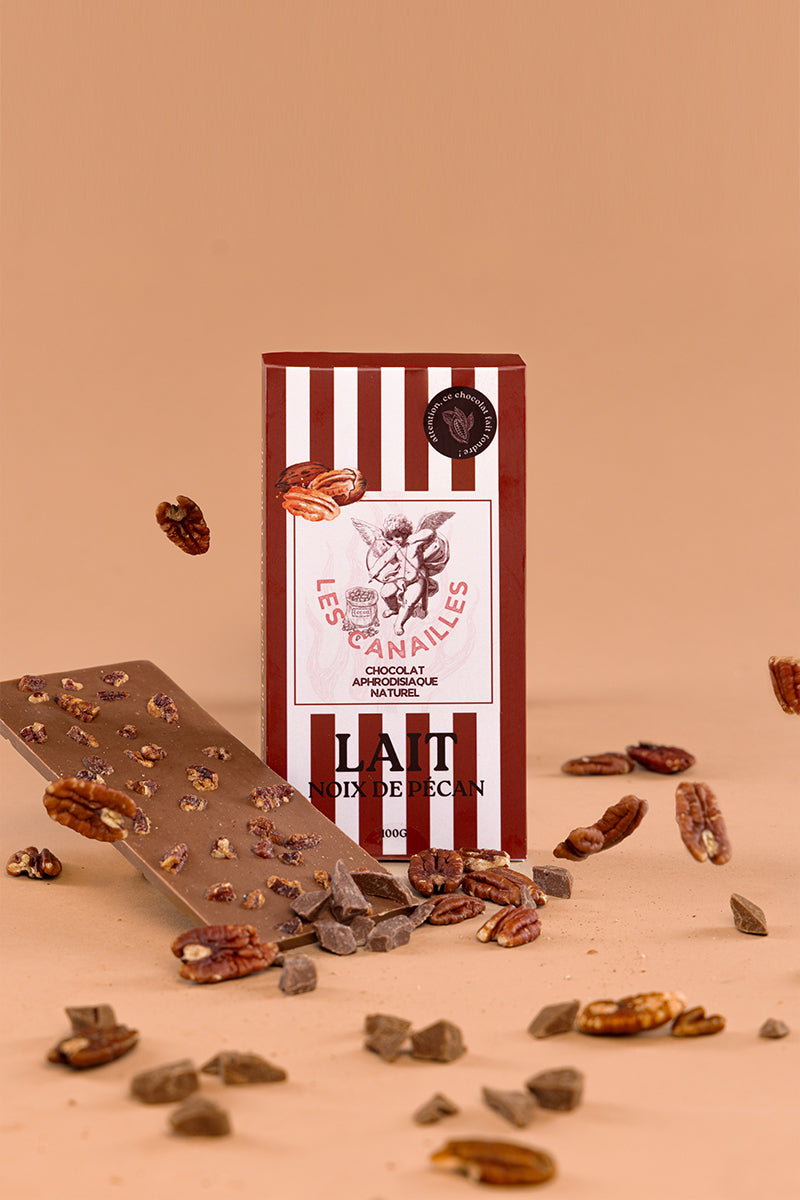 Chocolat Aphrodisiaque Lait & Noix de Pécan 100g – Les Canailles (Artisanal Français)