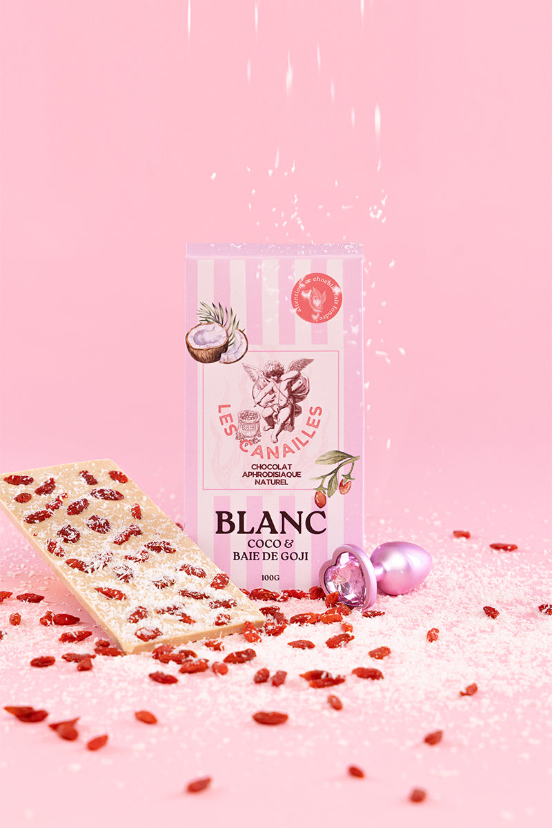 Chocolat Blanc Coco & Baies de Goji 100g – Les Canailles (Artisanal Français)