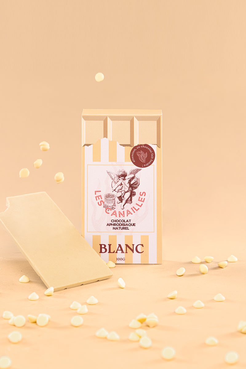 Chocolat Blanc Aphrodisiaque Naturel 100g – Les Canailles (Fabrication Artisanale Française)