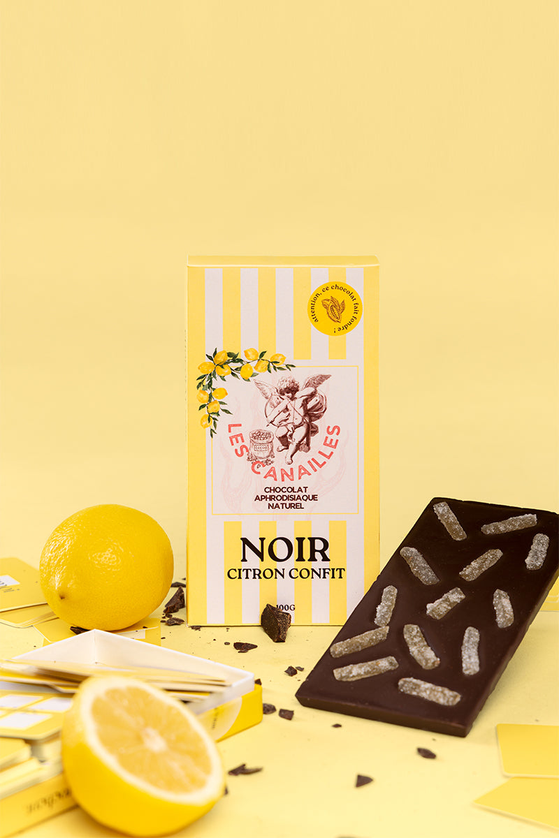Chocolat Noir Aphrodisiaque Citron Confit 100g – Les Canailles (Artisanal Français)